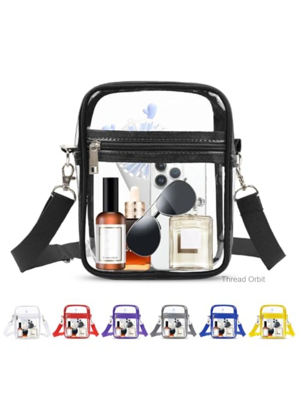 Clear Crossbody Bag Stadium Approved See Through Purse Adjustable Strap